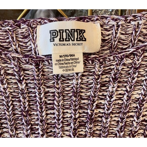 Pink Victoria's Secret Women's Purple Heathered Oversized Sweater Size M EUC - Picture 2 of 9